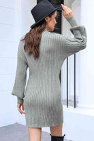 Surplice Neck Mini Sweater Dress - Guy Christopher 