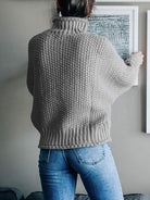 Turtleneck Dropped Shoulder Sweater - Guy Christopher 