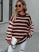 Striped Dropped Shoulder Sweater - Guy Christopher 