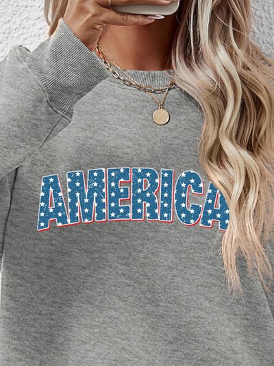 AMERICA Round Neck Dropped Shoulder Sweatshirt - Guy Christopher