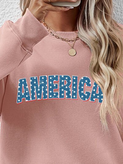 AMERICA Round Neck Dropped Shoulder Sweatshirt - Guy Christopher
