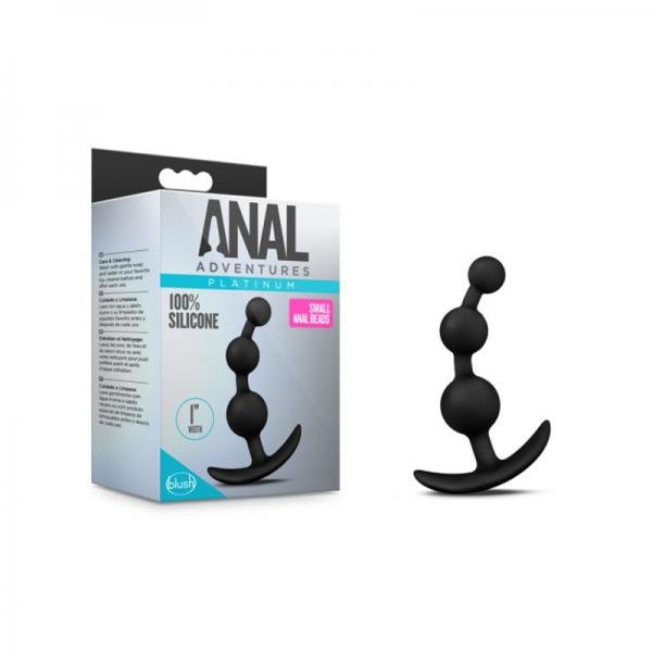Anal Adventures Platinum Small Anal Beads Black - Guy Christopher
