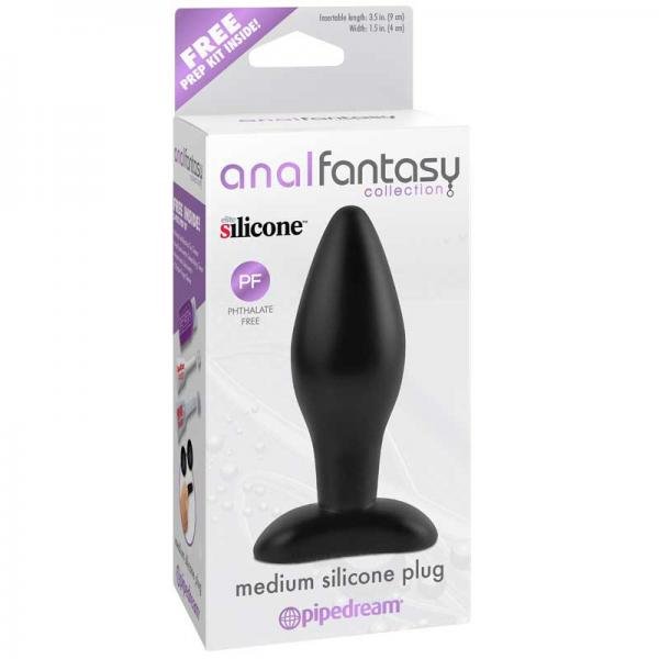 Anal Fantasy Medium Silicone Plug Black - Guy Christopher