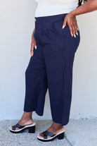 And The Why In The Mix Full Size Pleated Detail Linen Pants in Dark Navy - Guy Christopher 