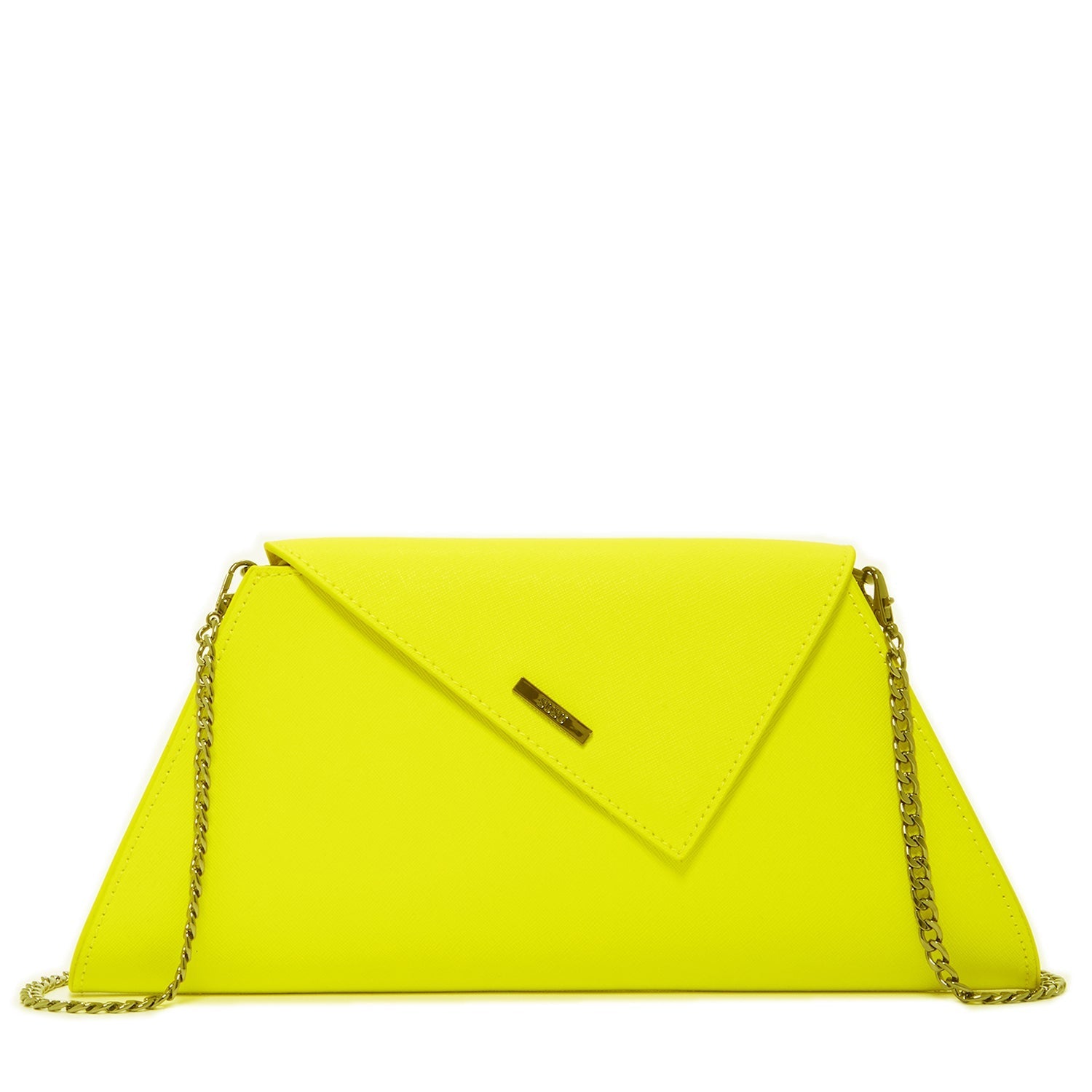 Angelica Electric Yellow Leather Clutch Purse - Guy Christopher