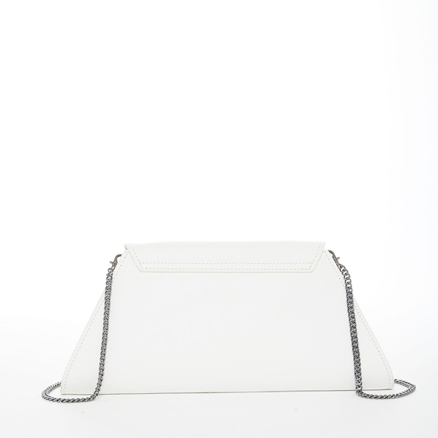 Angelica White Leather Clutch Bag - Guy Christopher