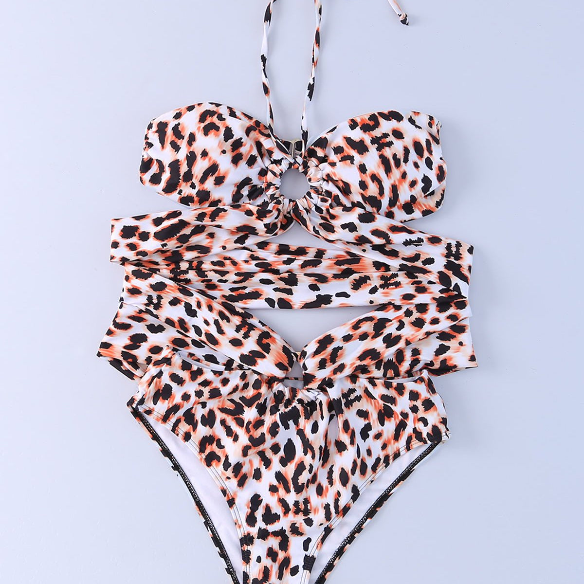 Animal Print Halter Neck One-Piece Swimsuit - Guy Christopher