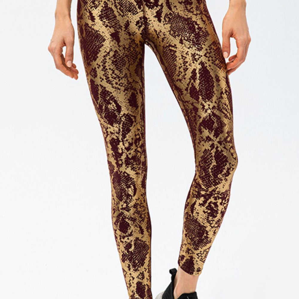 Animal Print Slim Fit Wide Waistband Long Sports Pants - Guy Christopher 