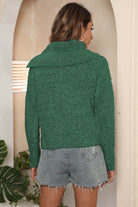 Asymmetrical Neck Long Sleeve Pullover Sweater - Guy Christopher