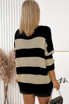 Striped V-Neck Sweater - Guy Christopher 