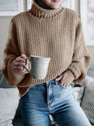 Turtleneck Dropped Shoulder Sweater - Guy Christopher 