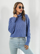 Turtleneck Dropped Shoulder Sweater - Guy Christopher 