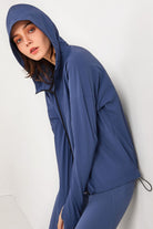 Thumbhole Sleeve Hooded Sports Jacket - Guy Christopher 