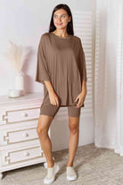 Basic Bae Full Size Soft Rayon Three-Quarter Sleeve Top and Shorts Set - Guy Christopher