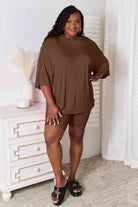 Basic Bae Full Size Soft Rayon Three-Quarter Sleeve Top and Shorts Set - Guy Christopher