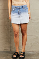 BAYEAS High Waisted Asymmetrical Ombre Mini Skirt - Guy Christopher