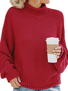 Turtleneck Dropped Shoulder Sweater - Guy Christopher 