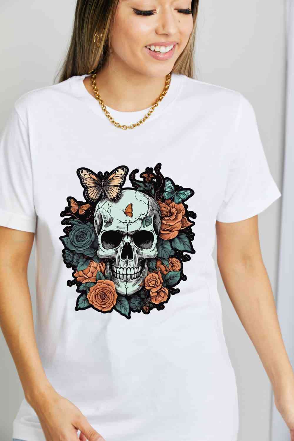 Simply Love Simply Love Full Size Skull Graphic Cotton T-Shirt - Guy Christopher 