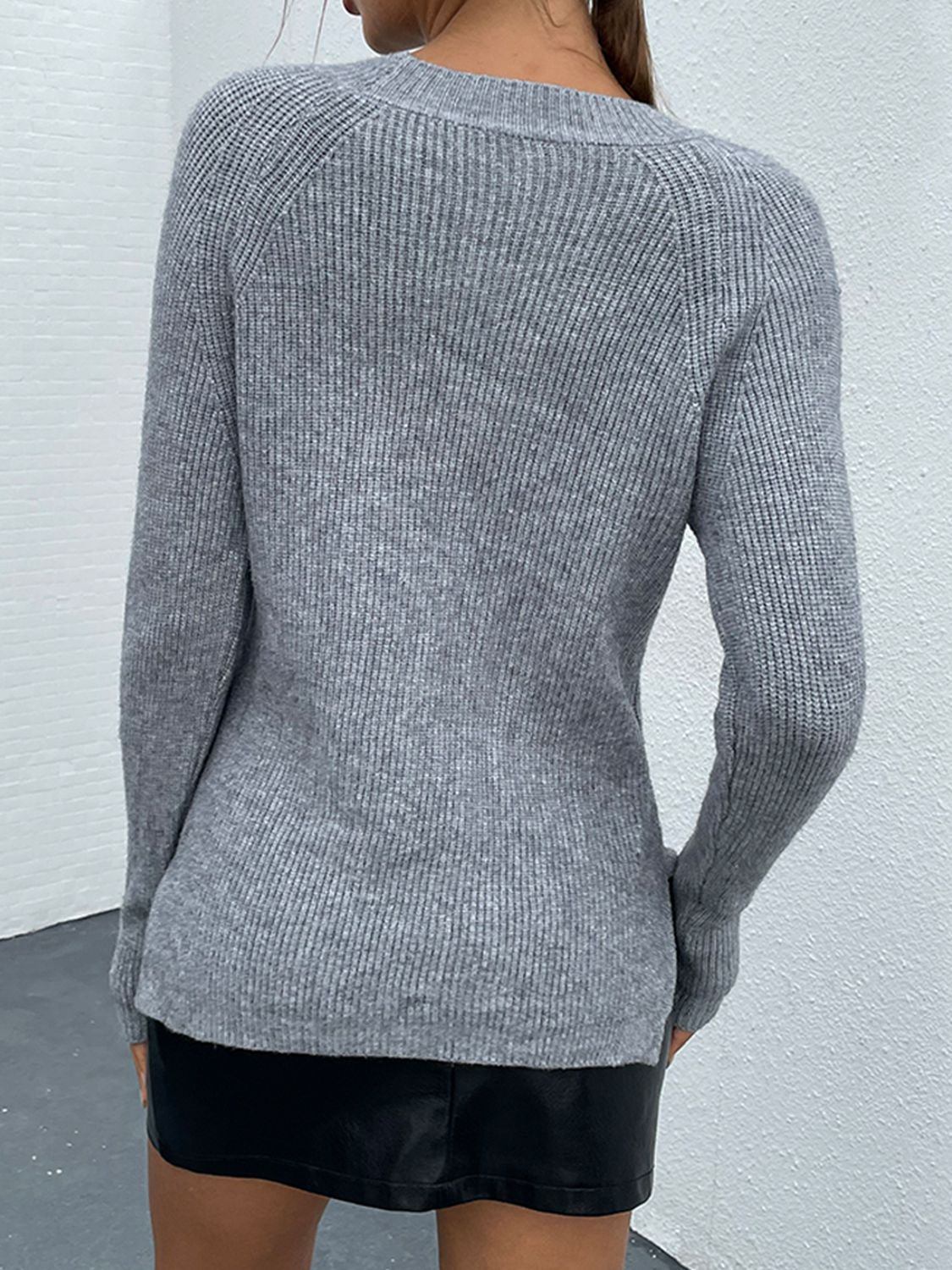Bead Trim Rib-Knit Sweater - Guy Christopher