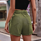 Belted Denim Shorts with Pockets - Guy Christopher