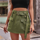 Belted Denim Shorts with Pockets - Guy Christopher