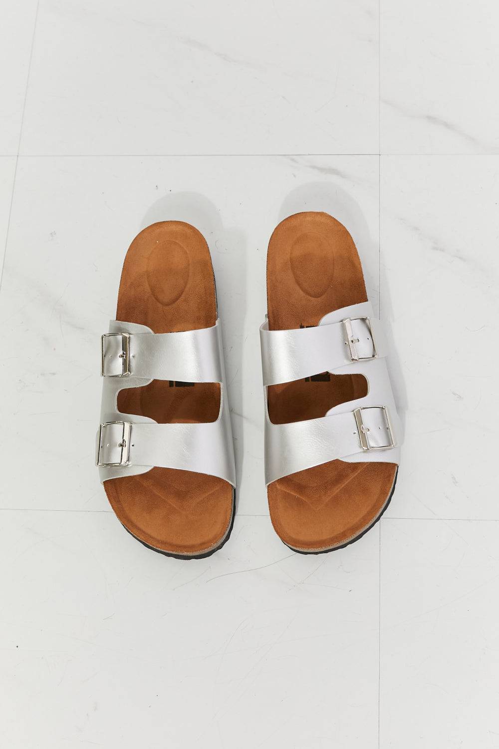 Best Life Double-Banded Slide Sandal in Silver - Embrace Romance with Every Step - Indulge Your Feet in Unmatched Comfort - Guy Christopher