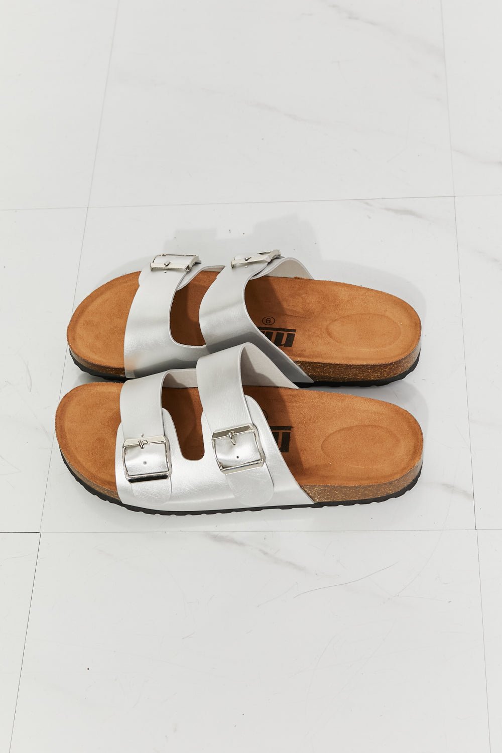 Best Life Double-Banded Slide Sandal in Silver - Embrace Romance with Every Step - Indulge Your Feet in Unmatched Comfort - Guy Christopher