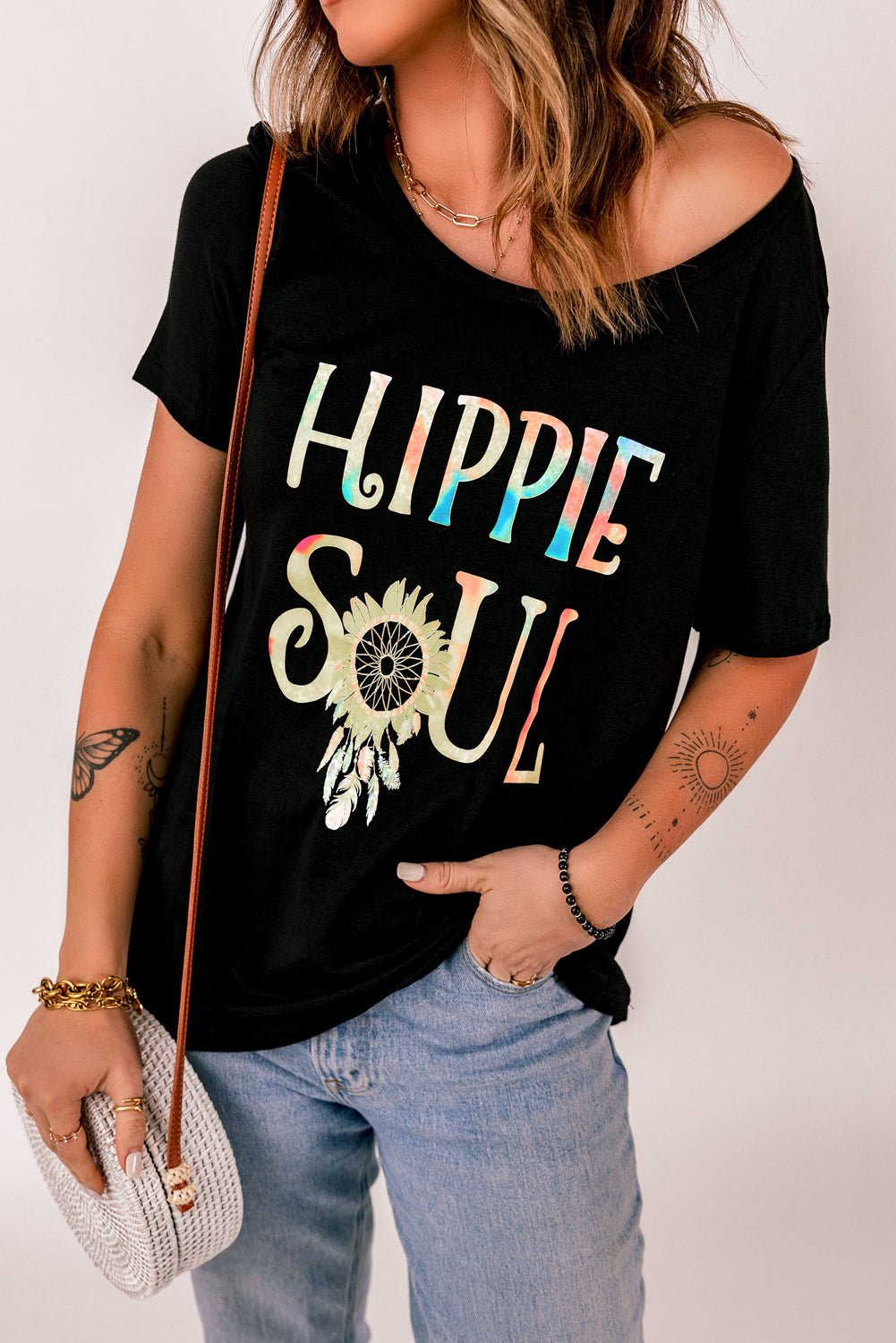 Blossom into your true self with the HIPPIE SOUL Graphic Tee - Unleash your bohemian spirit and embrace comfort in style. - Guy Christopher