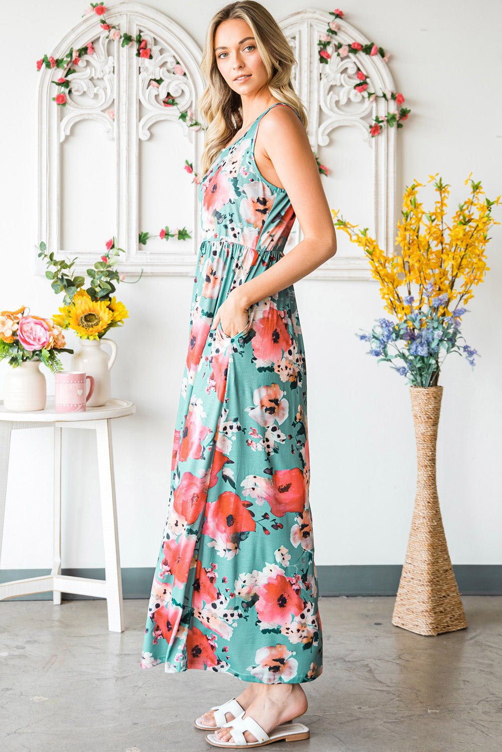Blossoming Beauty Floral Maxi Dress - Embrace Love's Whimsy and Romance - Soft, Stretchy, and Breathable for All-Day Elegance - Guy Christopher