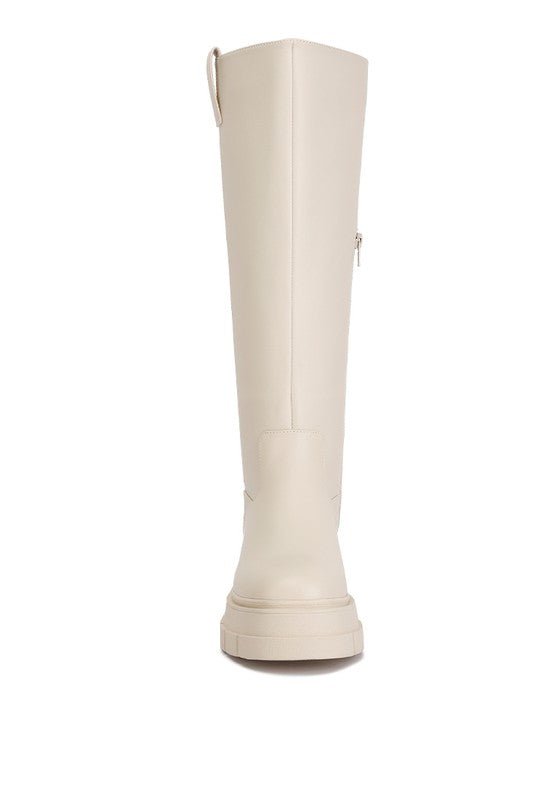 Blume Faux Leather Platform Knee Length Boots - Guy Christopher