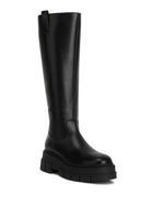 Blume Faux Leather Platform Knee Length Boots - Guy Christopher