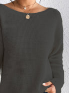 Boat Neck Drop Shoulder Sweater - Guy Christopher