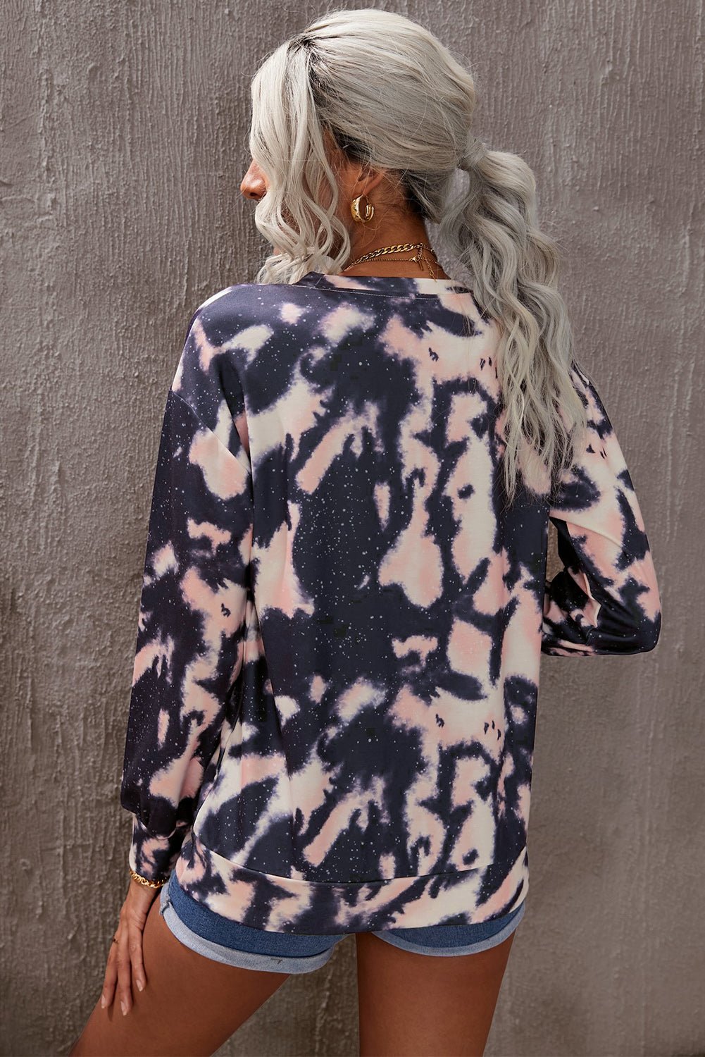 "Bohemian Dreams - Unleash Your Inner Flower Child with our Tie-Dye Round Neck Dropped Shoulder Sweatshirt" - Guy Christopher