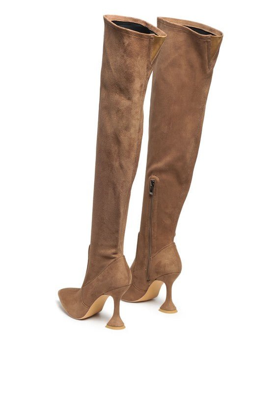 BRANDY OVER THE KNEE HIGH HEELED BOOTS - Guy Christopher