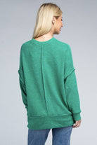 Brushed Melange Drop Shoulder Oversized Sweater - Guy Christopher