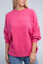 Brushed Melange Drop Shoulder Oversized Sweater - Guy Christopher