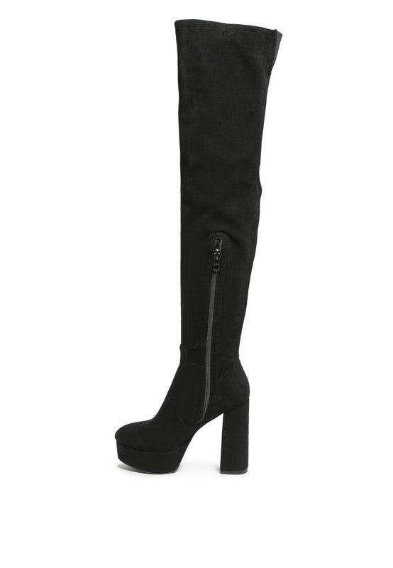 BUBBLE HIGH BLOCK HEELED OVER THE KNEE BOOTS - Guy Christopher