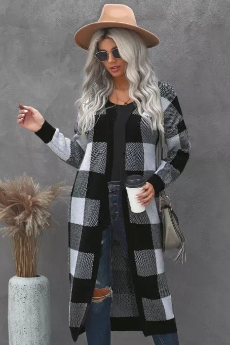 Buffalo Plaid Duster Cardigan - Guy Christopher