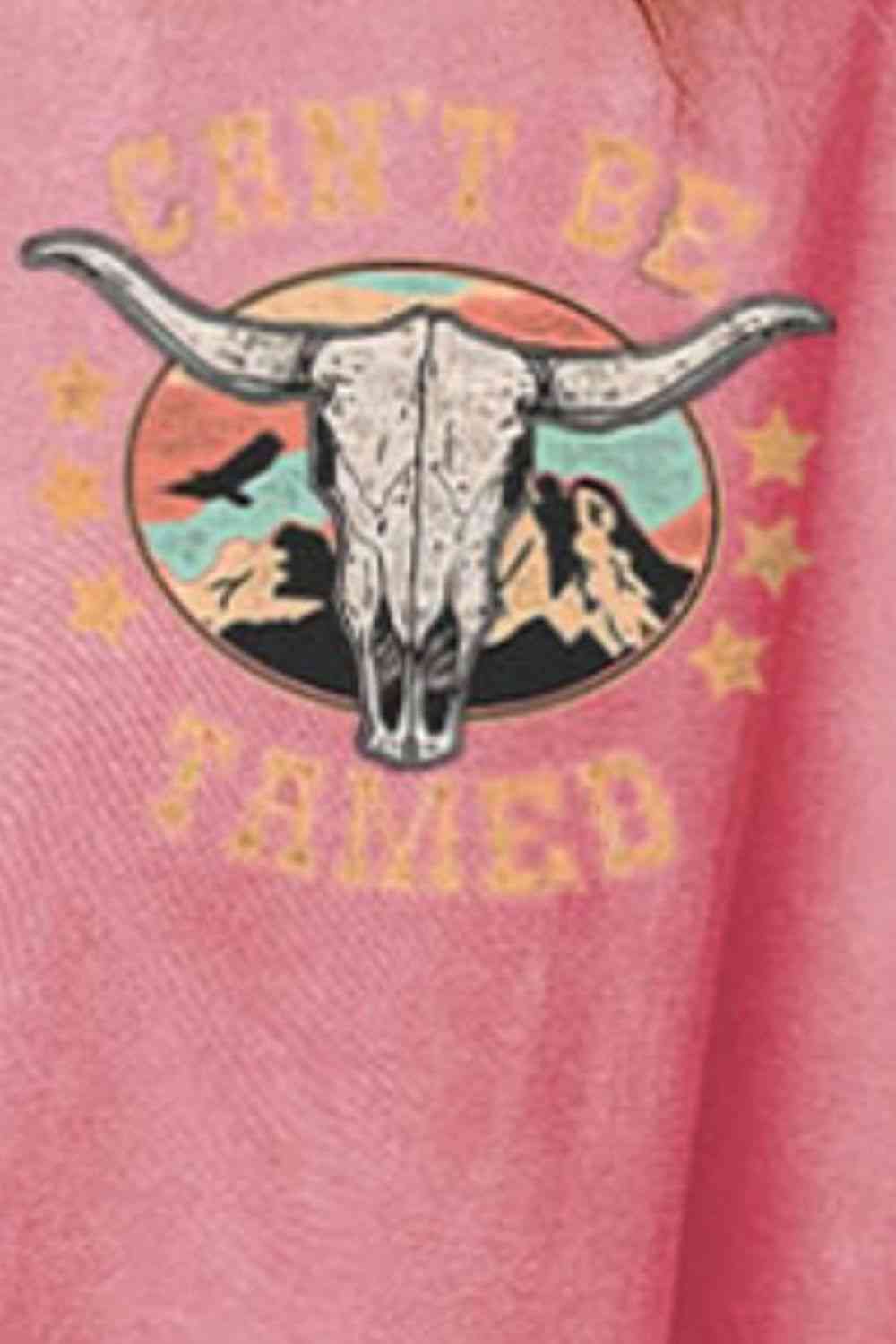Bull Graphic Dropped Shoulder Slit Sweatshirt - Guy Christopher