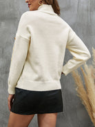 Button Detail Mock Neck Sweater - Guy Christopher