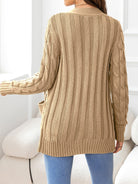 Button Down Cable-Knit Cardigan - Guy Christopher