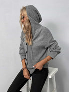 Button-Down Long Sleeve Hooded Sweater - Guy Christopher