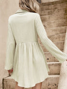 Button-Down Roll-Tab Sleeve Dress - Guy Christopher