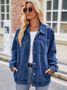 Button Up Denim Jacket with Pockets - Guy Christopher