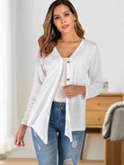 Button Up V-Neck Long Sleeve Cardigan - Guy Christopher