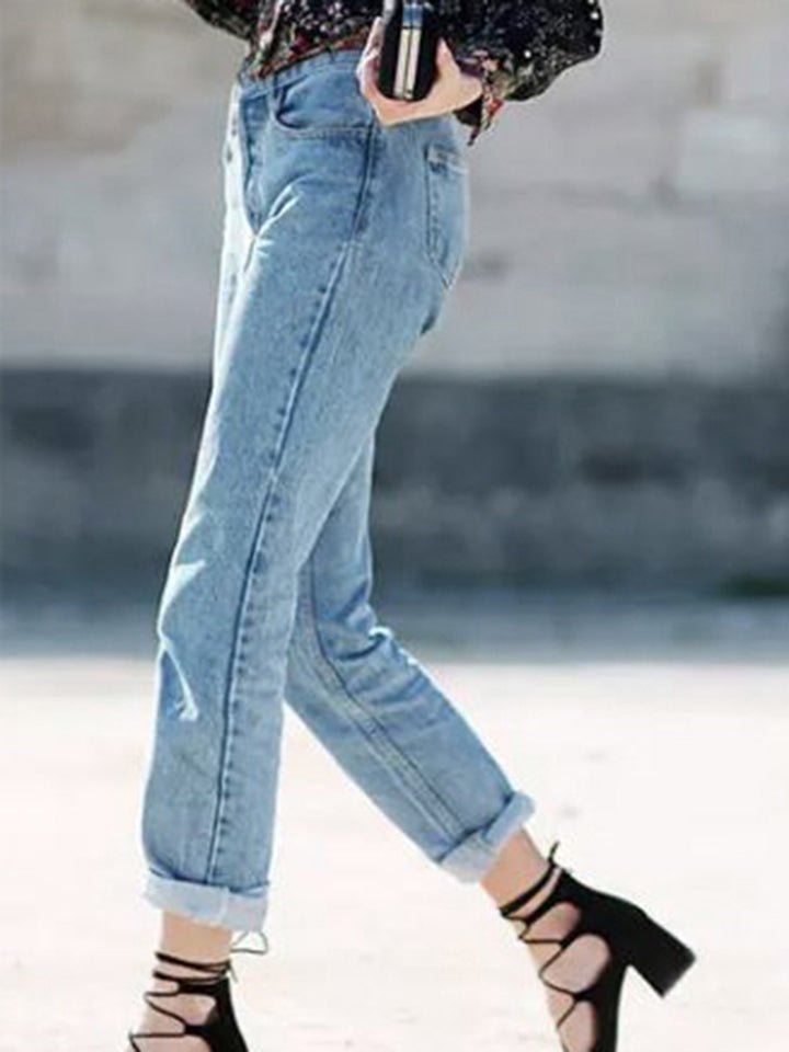 Buttoned Cropped Jeans - Guy Christopher
