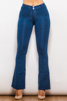 Buttoned Flare Long Jeans - Guy Christopher