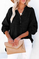 Buttoned Long Sleeve Blouse - Guy Christopher