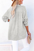 Buttoned Long Sleeve Blouse - Guy Christopher