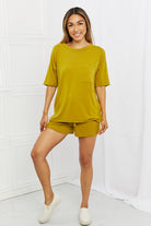 Zenana In The Moment Full Size Lounge Set in Olive Mustard - Guy Christopher 